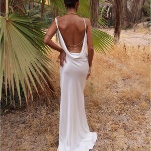 Rat & Boa Cream Backless Dress